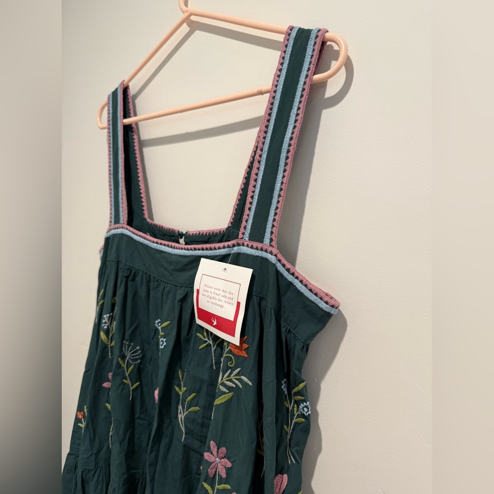 Mi Golondrina Lila Verde Arroyo long embroidered tiered dress size large NWT! - Picture 12 of 12